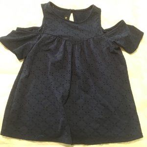 BCX Navy Shoulderless Blouse